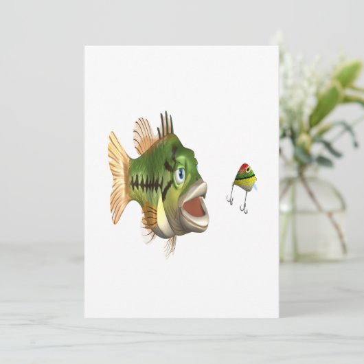 Bassfischerei Einladung (Stehend Vorderseite)