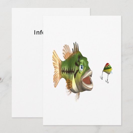 Bassfischerei Einladung (Vorne/Hinten)