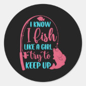 Bassfischerei Runder Aufkleber (Vorderseite)