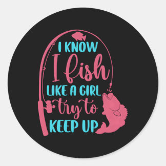 Bassfischerei Runder Aufkleber