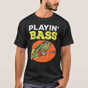 Bassfischgitarre cool spielen Bassist Angler spiel T-Shirt
