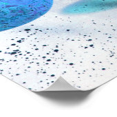 Bassgitarre blaugrüne Invert-Planeten malen Poster (Ecke)