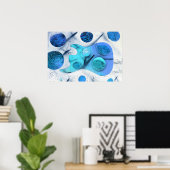 Bassgitarre blaugrüne Invert-Planeten malen Poster (Heimbüro)