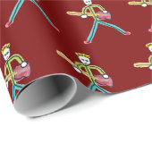 Bassgitarre-Strichmännchen Geschenkpapier (Rolleneckpunkt)
