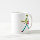 Bassgitarre-Strichmännchen Kaffeetasse (VorderseiteRechts)