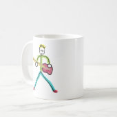 Bassgitarre-Strichmännchen Kaffeetasse (Vorderseite Links)