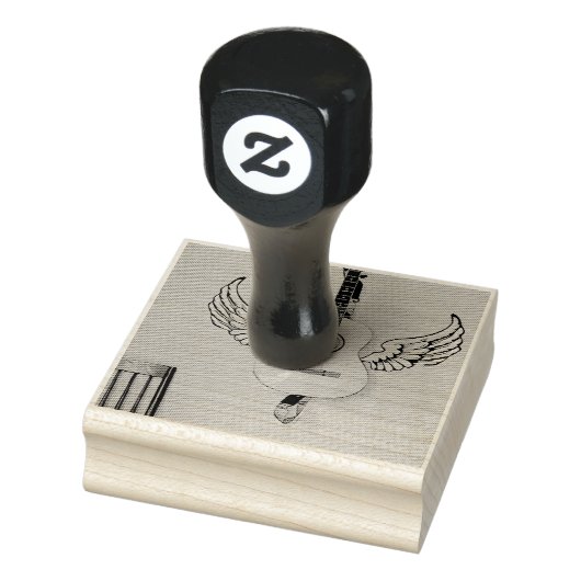 Bassgitarrist Gummistempel (Stempel)