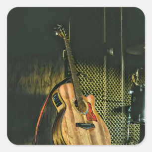 Bassgitarrist Quadratischer Aufkleber