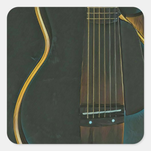 Bassgitarrist Quadratischer Aufkleber (Vorderseite)