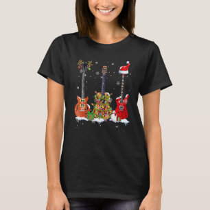 Bassgitarrist Santa Hut Rentier Gitarre Chri T-Shirt