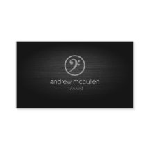 Bassist Bass Clef Symbol Brushed Metal Musiker