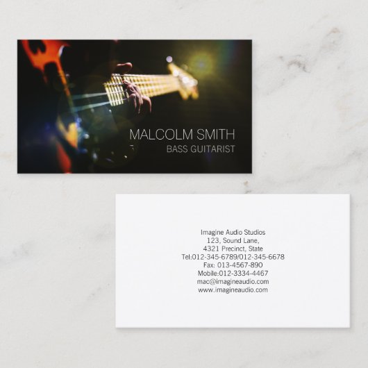 Bassist Bass Guitarist Visitenkarte (Vorne/Hinten)