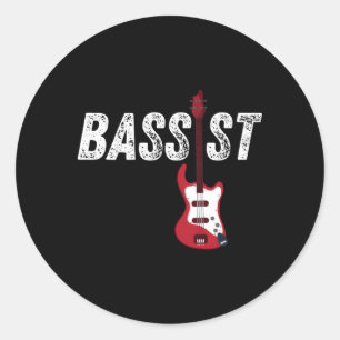 Bassist Bass Player Gitarrist Musician Music Runder Aufkleber