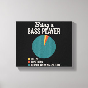 Bassist-Musiker Lustiger Bass-Gitarre-Spieler Leinwanddruck