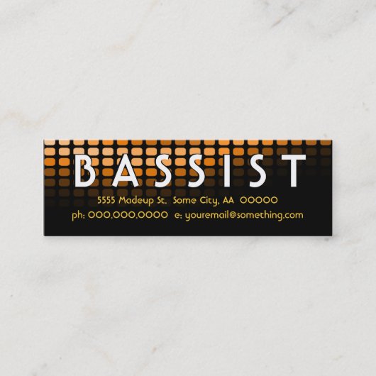 BASSIST-Orangenmeter Mini Visitenkarte (Vorderseite)