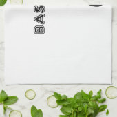 Bassist Silhouette Geschirrtuch (Gefaltet)