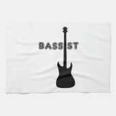 Bassist Silhouette Geschirrtuch (Horizontal)