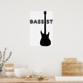 Bassist Silhouette Poster (Küche)