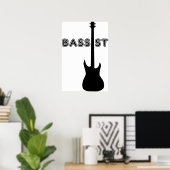 Bassist Silhouette Poster (Heimbüro)