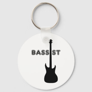 Bassist Silhouette Schlüsselanhänger