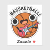 Bassketball Funny Basketball Music Pub Aufkleber (Blatt)