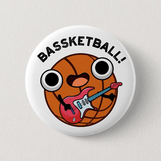 Bassketball Funny Basketball Music Pub Button (Vorderseite)