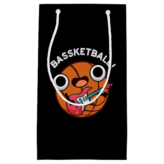 Bassketball Funny Basketball Music Puff Dark BG Kleine Geschenktüte (Vorderseite)