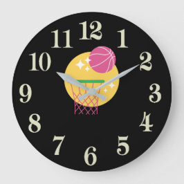 Bassketball Große Wanduhr