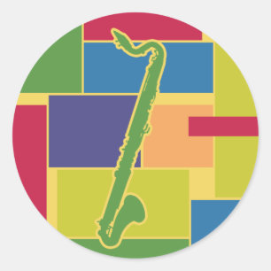 Bassklarinette Colorblocks Aufkleber