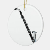 Bassklarinette-Grafik, gerade der Clarinet Keramik Ornament (Links)