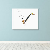 Bassklarinette mit Musiknoten Leinwanddruck (Insitu (Holzboden))