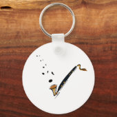 Bassklarinette mit Musiknoten Schlüsselanhänger (Vorderseite)