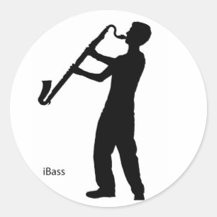 Bassklarinette-Schatten-Aufkleber Runder Aufkleber