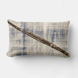 Bassoon auf verblaßtem Denim-Blick Lendenkissen