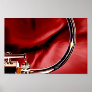 Bassoon Bocal Musik-Instrument in der roten Farbe Poster