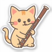 Bassoon Cat Illustration Aufkleber (Vorderseite)