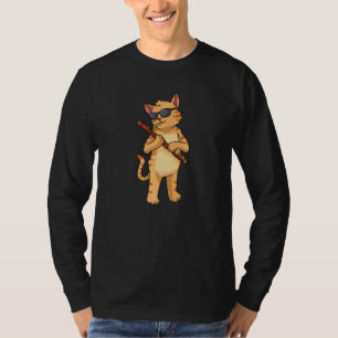 Bassoon Cat Music Women Jazz Festival Moon and Sta T-Shirt