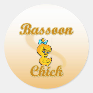 Bassoon chick runder aufkleber
