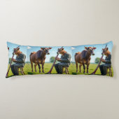 Bassoon Cow Duo Body Pillow – Whimsical Musical Il Seitenschläferkissen (Vorderseite)