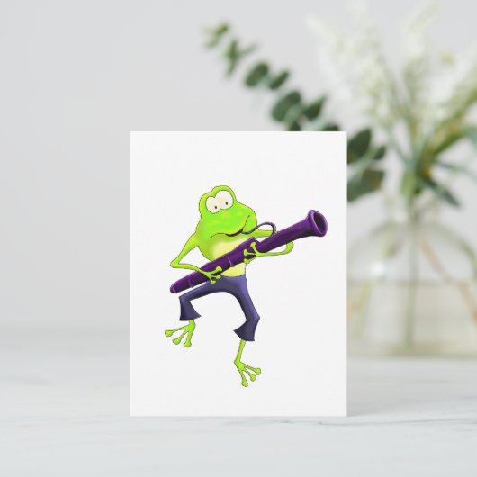 Bassoon Frog Postkarte (Stehend Vorderseite)