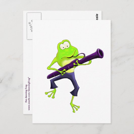 Bassoon Frog Postkarte (Vorne/Hinten)