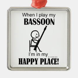 Bassoon Happy Place Silbernes Ornament