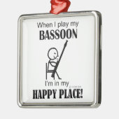 Bassoon Happy Place Silbernes Ornament (Links)