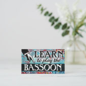 Bassoon Lessings Business Cards - Blue Red Visitenkarte (Stehend Vorderseite)