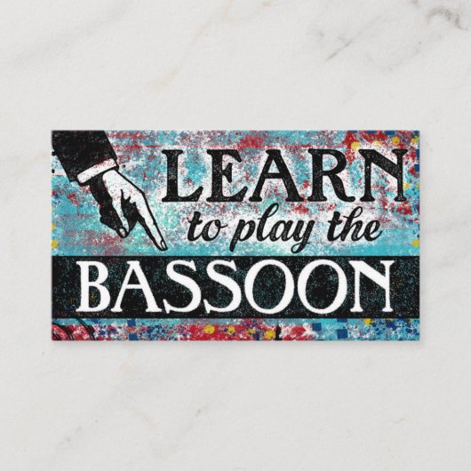 Bassoon Lessings Business Cards - Blue Red Visitenkarte (Vorderseite)