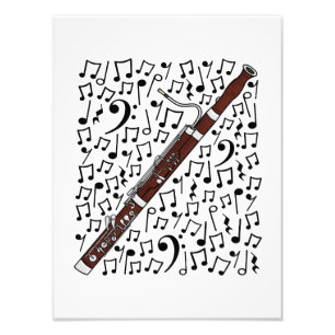 Bassoon Musical Notes Woodwind Music Teacher Fotodruck