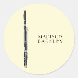 Bassoon Musician Music Teacher Woodwind Runder Aufkleber