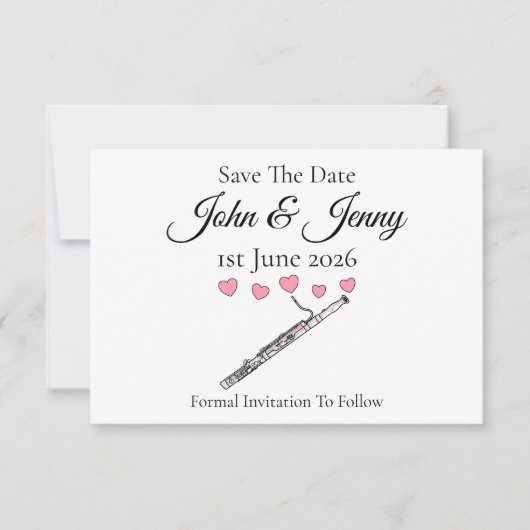 Bassoon Musician Wedding speichern das Datum (Vorderseite)