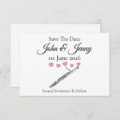 Bassoon Musician Wedding speichern das Datum (Vorne/Hinten)