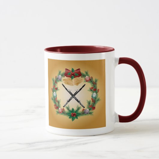 Bassoon-Musik-WeihnachtsKranz-Geschenk Tasse (Rechts)